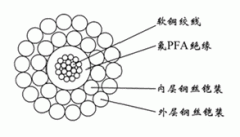 WGSPFA-8.00mm單芯氟塑料PFA絕緣雙鋼絲鎧裝承荷探測電纜